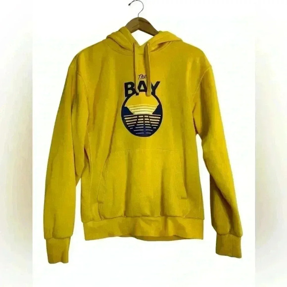 Golden State Warriors The Bay Alt Logo Pullover Hoodie Gold Yellow Air Jordan SM - Picture 2 of 9